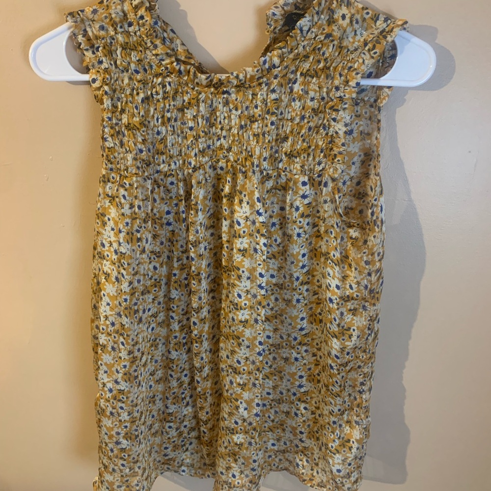 Floral Yellow Sleeveless Top